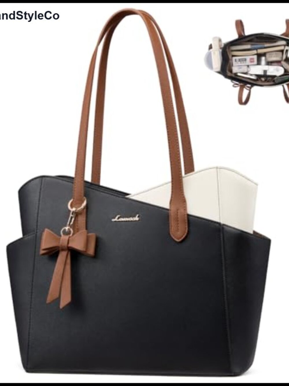 Structured PU Leather Satchel Tote Purse for Women, Fits 11" iPad, Shoulder